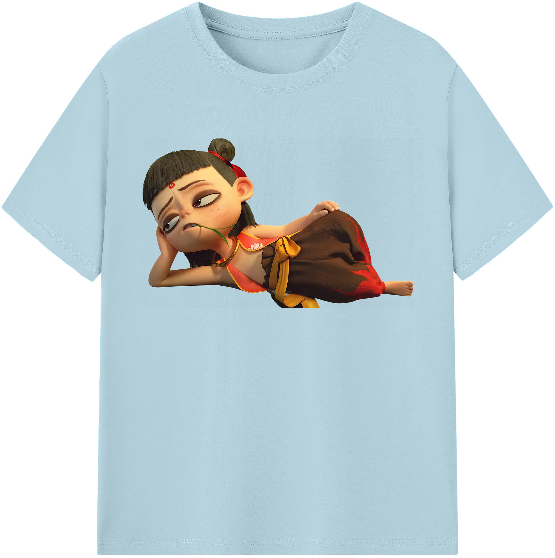 （画像用） Ne Zha 2 ナタ 魔童の大暴れ 綿100％半袖Tシャツ（フロントプリント）